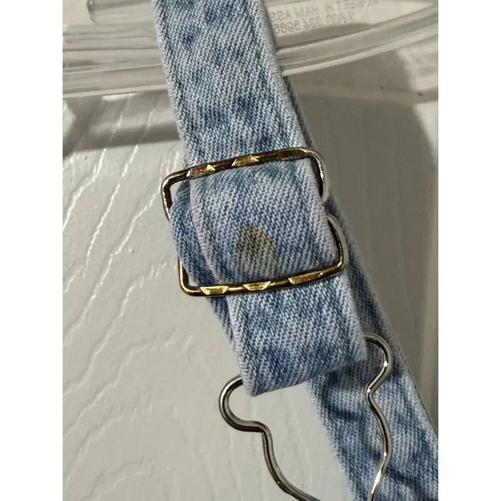 Vintage Baby B’Gosh Vestbak Oshkosh Girls Blue Jean Bib Romper Size 18 months